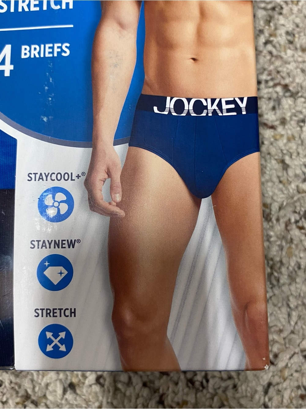 Jockey mens xl briefs cotton stretch stay cool underwear solid stripes 4 pack - Picture 2 of 7